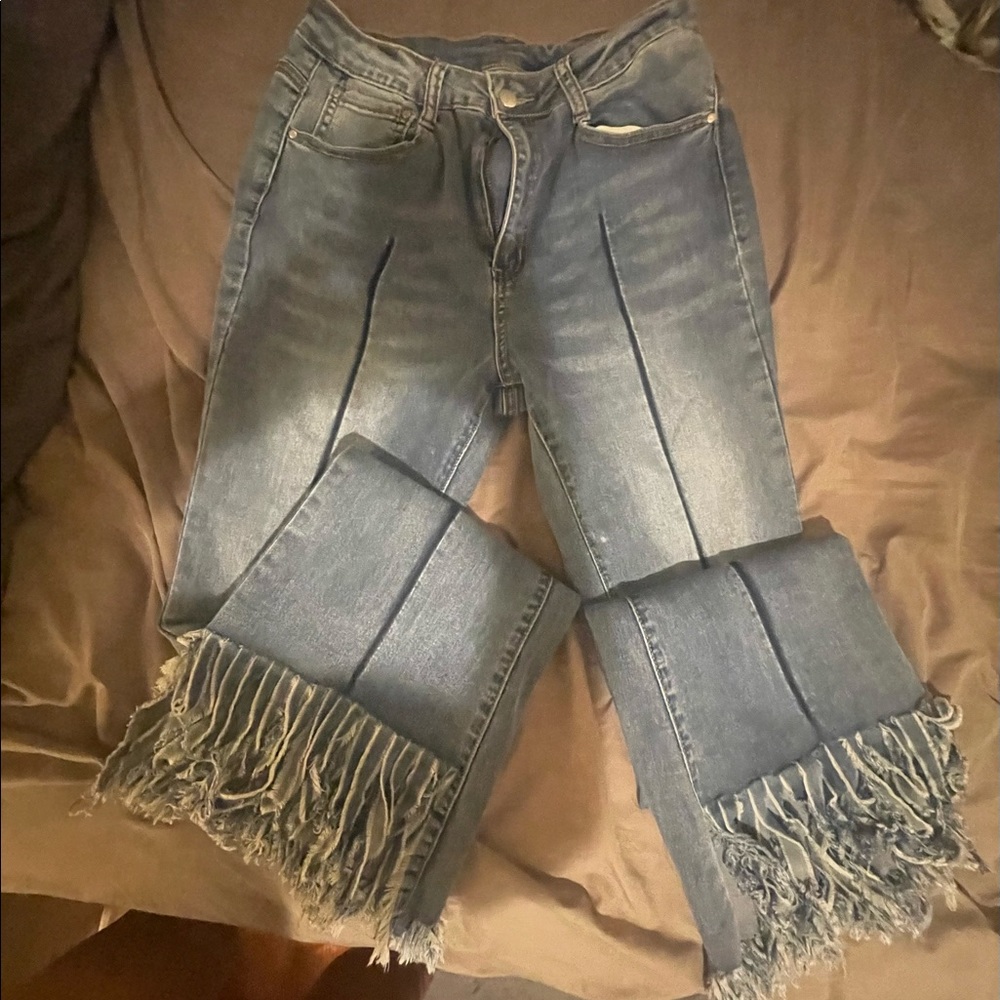 Shein Fringe Jeans Size Medium